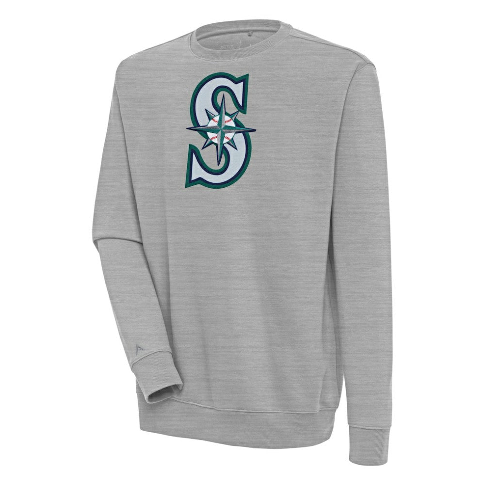 Seattle Mariners Antigua Victory Pullover Sweatshirt - Heather Gray