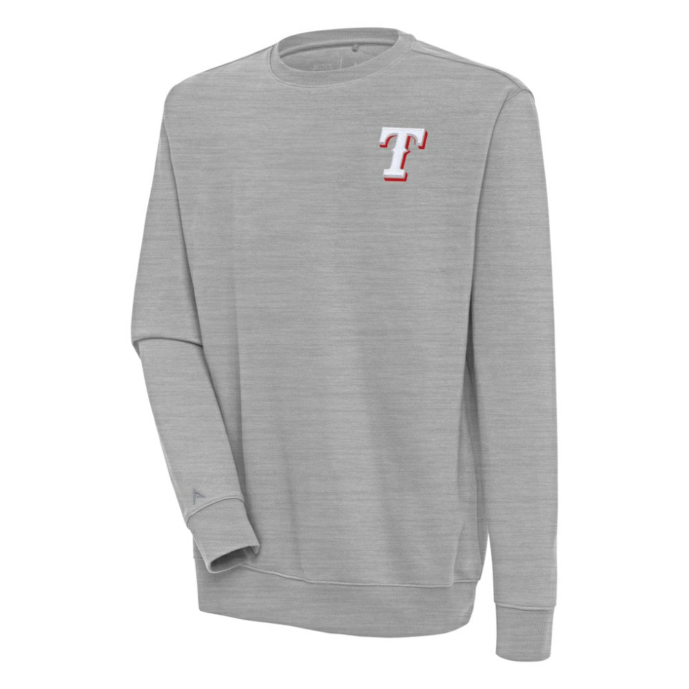Texas Rangers Antigua Victory Pullover Sweatshirt - Heather Gray