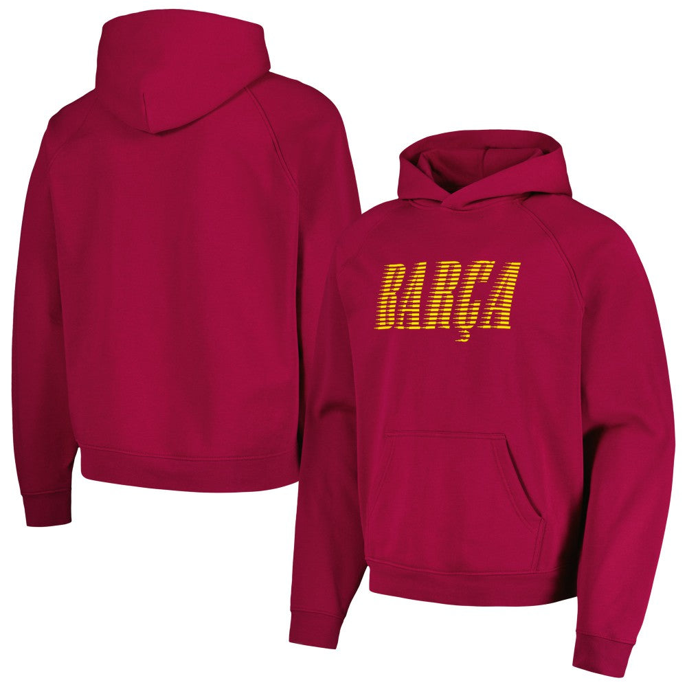 Barcelona Team Oversized Raglan Pullover Hoodie / Soccer Outlet