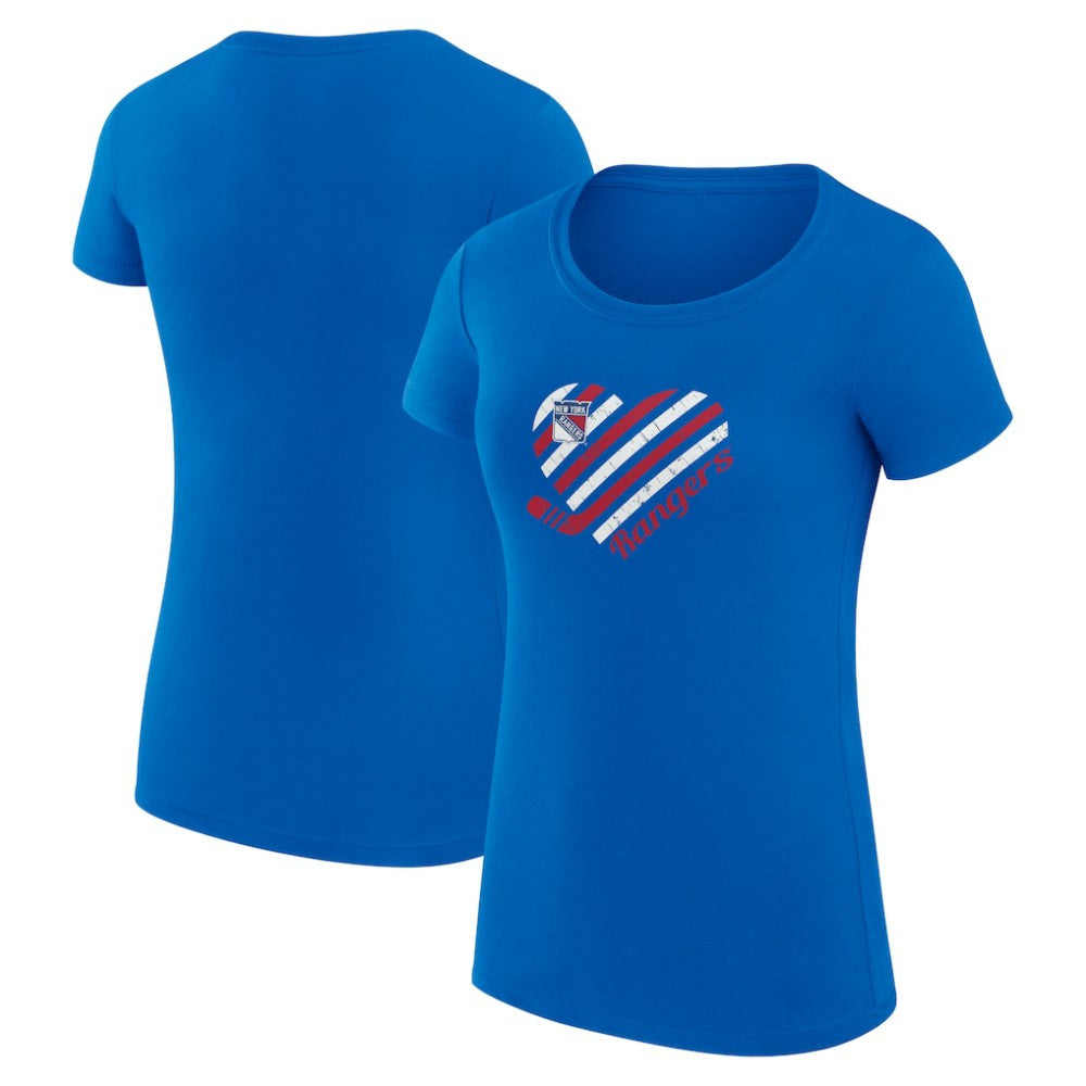 New York Rangers G-III 4Her by Carl Banks Women's Super-Slim Fit Lightweight Heart T-Shirt