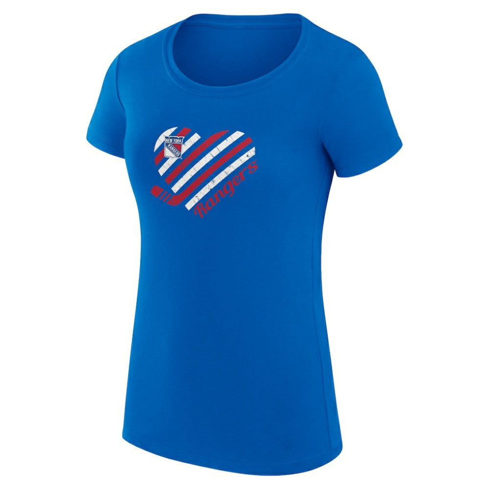 New York Rangers G-III 4Her by Carl Banks Women's Super-Slim Fit Lightweight Heart T-Shirt