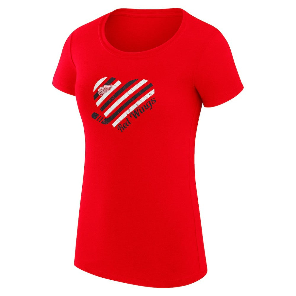 Detroit Red Wings G-III 4Her by Carl Banks Women's Super-Slim Fit Lightweight Heart T-Shirt