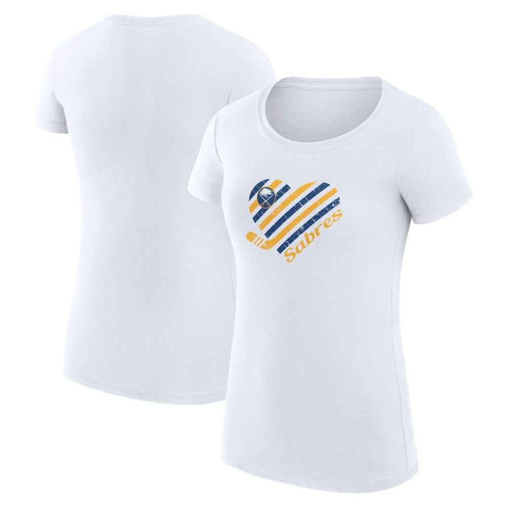 Buffalo Sabres G-III 4Her by Carl Banks Women's Super-Slim Fit Lightweight Heart T-Shirt