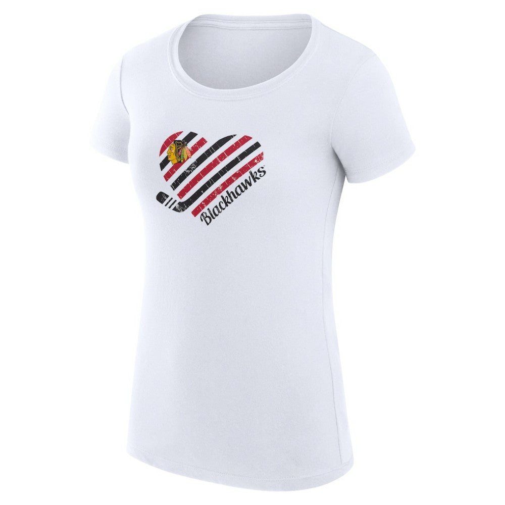 Chicago Blackhawks G-III 4Her by Carl Banks Women's Super-Slim Fit Lightweight Heart T-Shirt