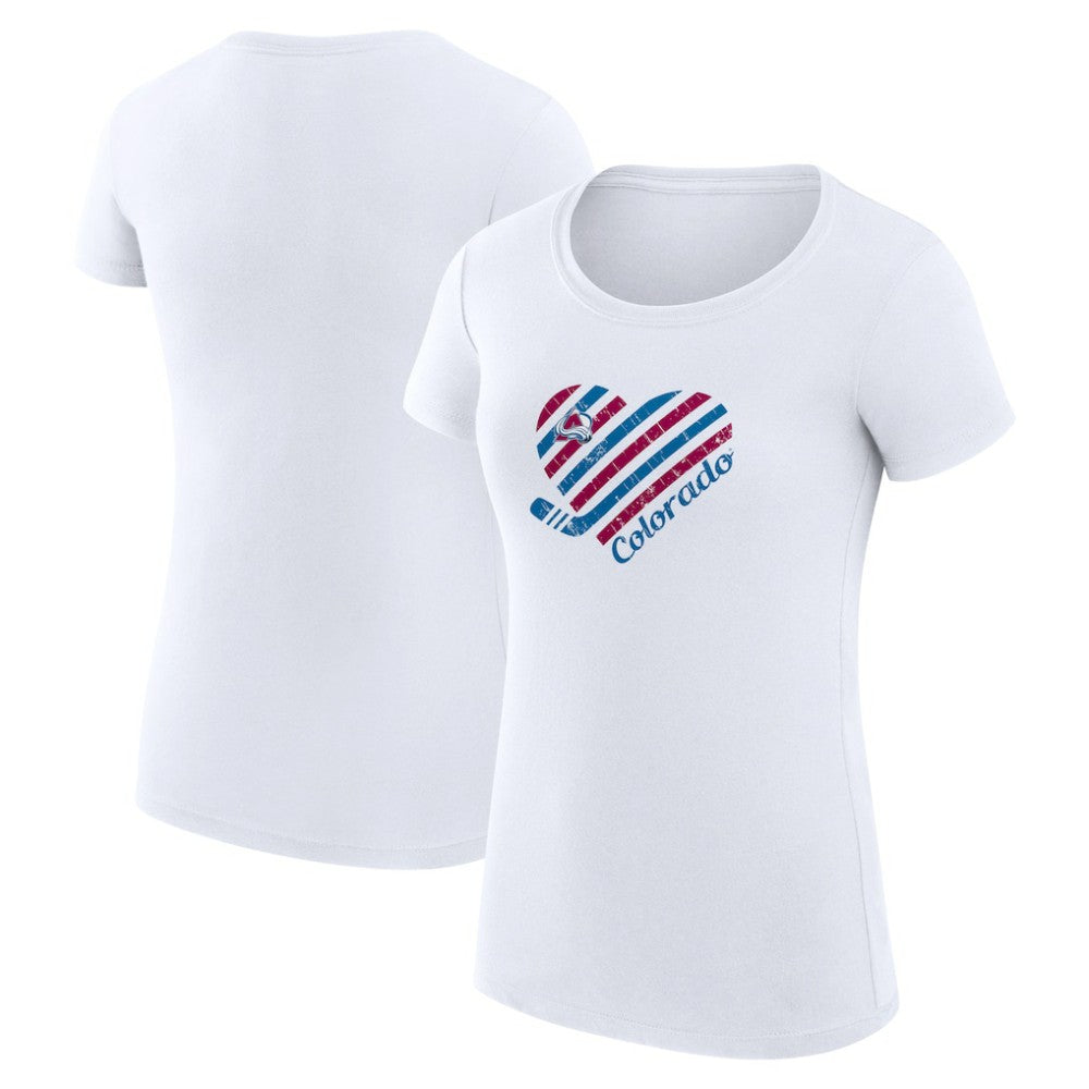 Colorado Avalanche G-III 4Her by Carl Banks Women's Super-Slim Fit Lightweight Heart T-Shirt