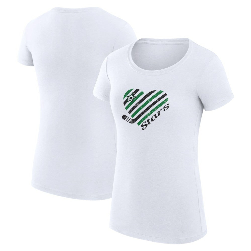 Dallas Stars G-III 4Her by Carl Banks Women's Super-Slim Fit Lightweight Heart T-Shirt
