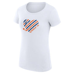 Edmonton Oilers G-III 4Her by Carl Banks Women's Super-Slim Fit Lightweight Heart T-Shirt