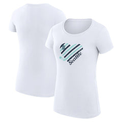 Seattle Kraken G-III 4Her by Carl Banks Women's Super-Slim Fit Lightweight Heart T-Shirt