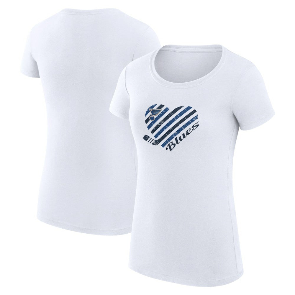 St. Louis Blues G-III 4Her by Carl Banks Women's Super-Slim Fit Lightweight Heart T-Shirt