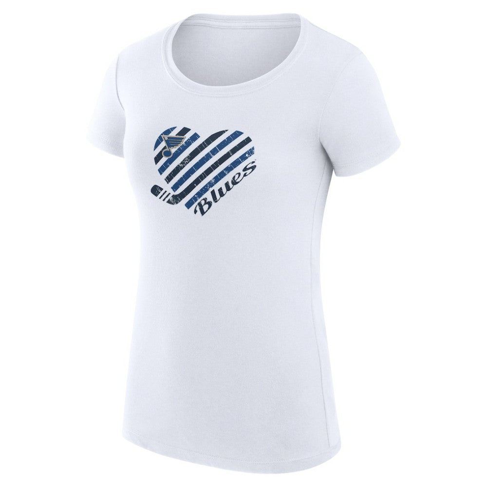 St. Louis Blues G-III 4Her by Carl Banks Women's Super-Slim Fit Lightweight Heart T-Shirt