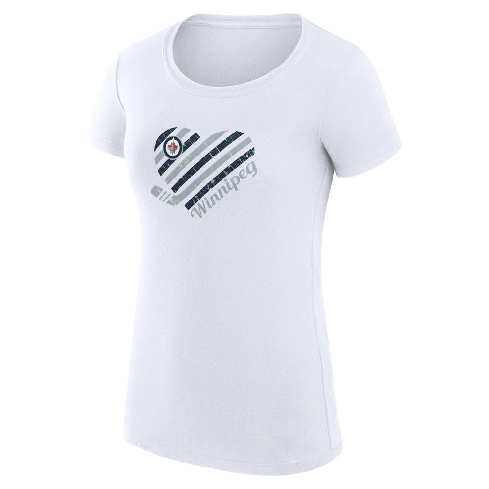 Winnipeg Jets G-III 4Her by Carl Banks Women's Super-Slim Fit Lightweight Heart T-Shirt