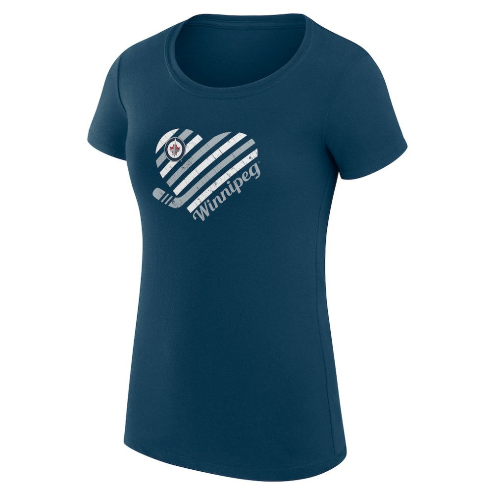 Winnipeg Jets G-III 4Her by Carl Banks Women's Super-Slim Fit Lightweight Heart T-Shirt