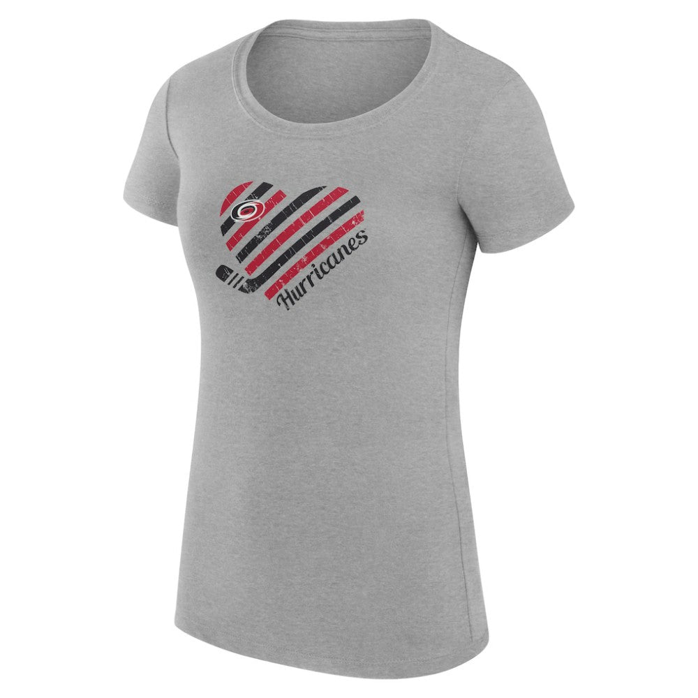Carolina Hurricanes G-III 4Her by Carl Banks Women's Super-Slim Fit Lightweight Heart T-Shirt
