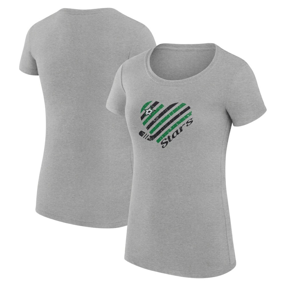 Dallas Stars G-III 4Her by Carl Banks Women's Super-Slim Fit Lightweight Heart T-Shirt