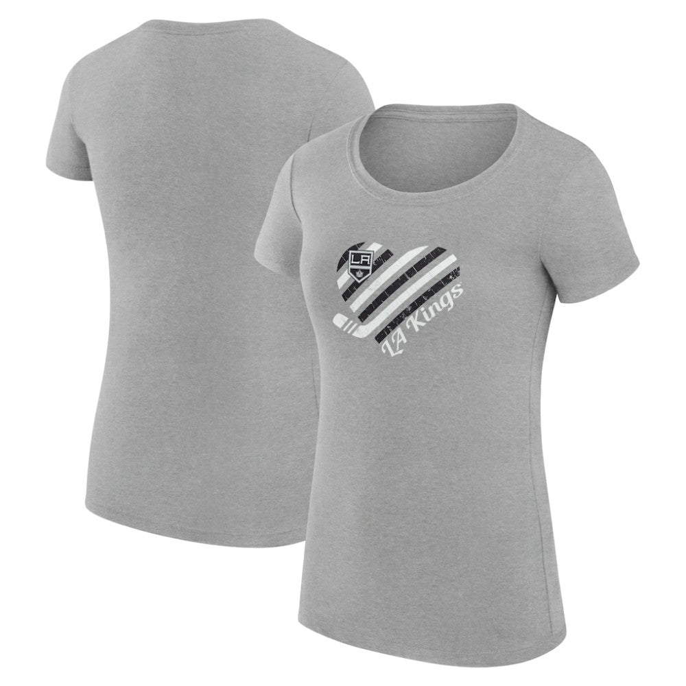Los Angeles Kings G-III 4Her by Carl Banks Women's Super-Slim Fit Lightweight Heart T-Shirt