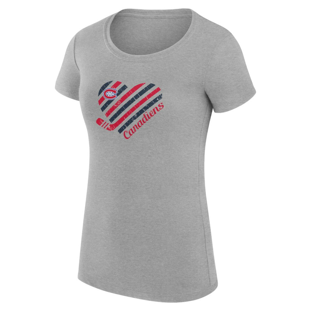 Montreal Canadiens G-III 4Her by Carl Banks Women's Super-Slim Fit Lightweight Heart T-Shirt