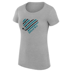 San Jose Sharks G-III 4Her by Carl Banks Women's Super-Slim Fit Lightweight Heart T-Shirt