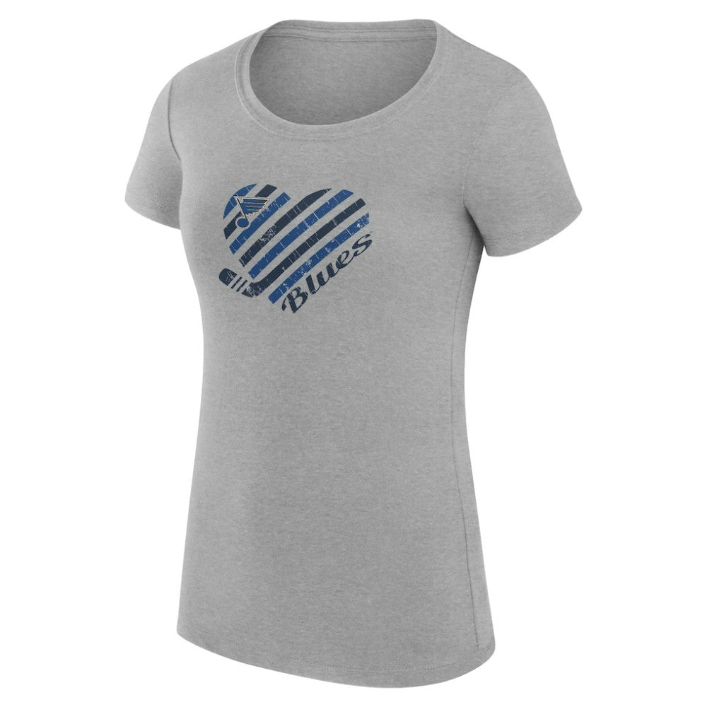 St. Louis Blues G-III 4Her by Carl Banks Women's Super-Slim Fit Lightweight Heart T-Shirt
