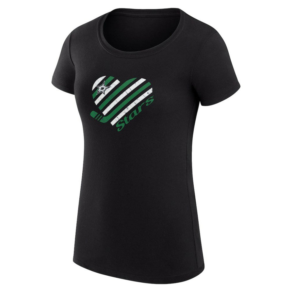 Dallas Stars G-III 4Her by Carl Banks Women's Super-Slim Fit Lightweight Heart T-Shirt