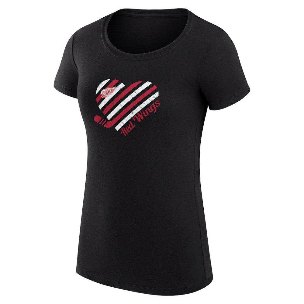 Detroit Red Wings G-III 4Her by Carl Banks Women's Super-Slim Fit Lightweight Heart T-Shirt