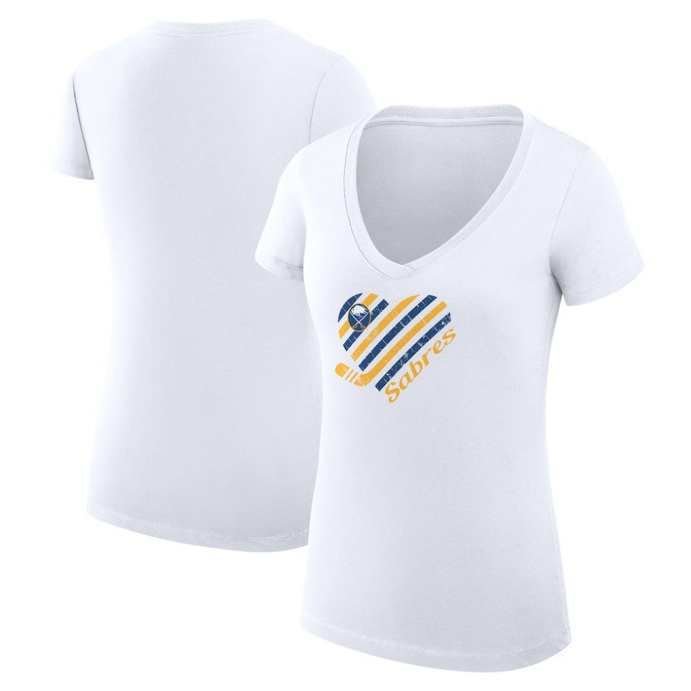 Buffalo Sabres G-III 4Her by Carl Banks Women's Super-Slim Fit Lightweight Heart V-Neck T-Shirt