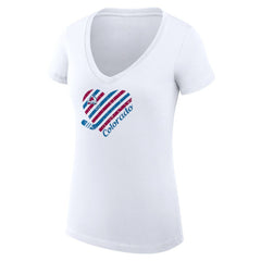 Colorado Avalanche G-III 4Her by Carl Banks Women's Super-Slim Fit Lightweight Heart V-Neck T-Shirt