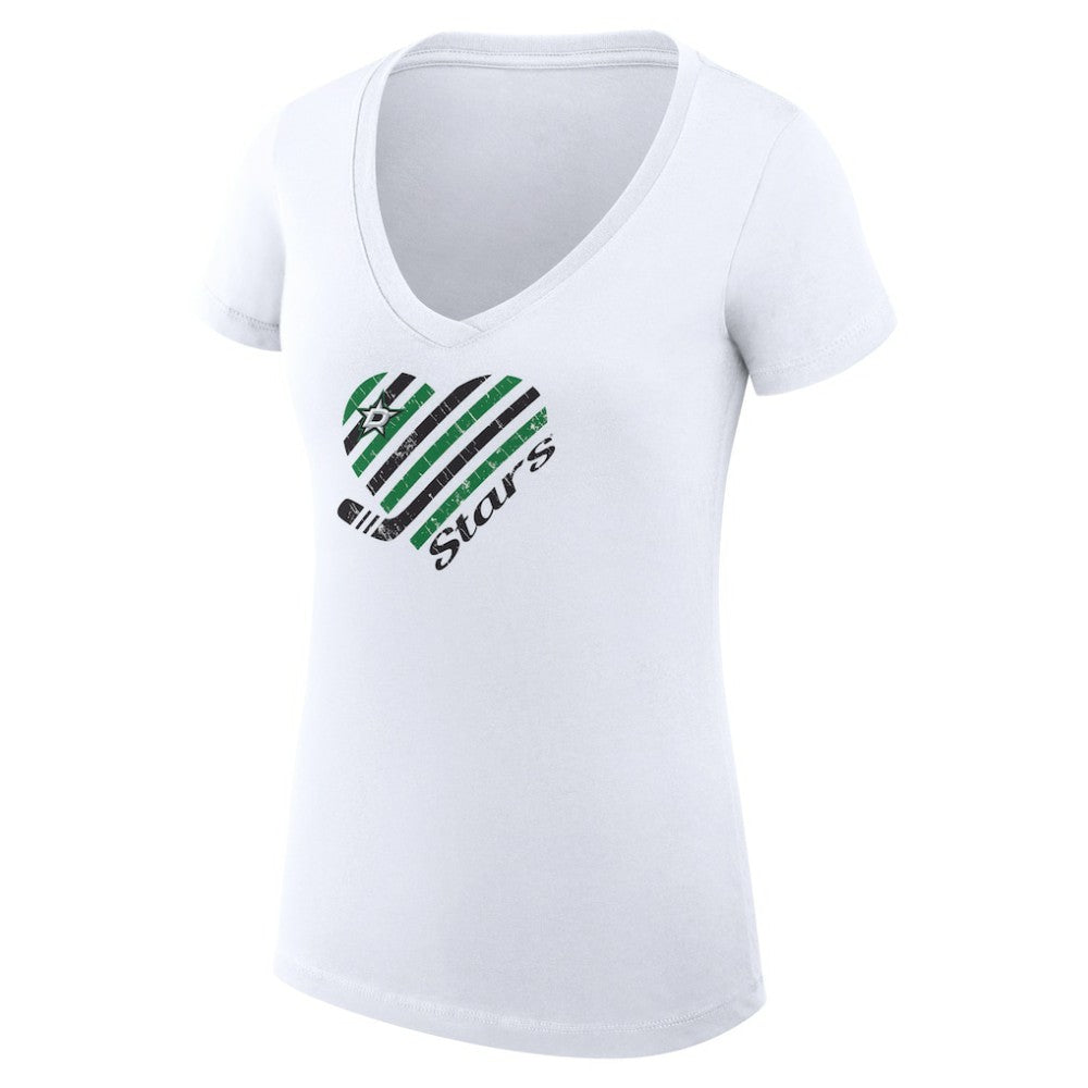 Dallas Stars G-III 4Her by Carl Banks Women's Super-Slim Fit Lightweight Heart V-Neck T-Shirt
