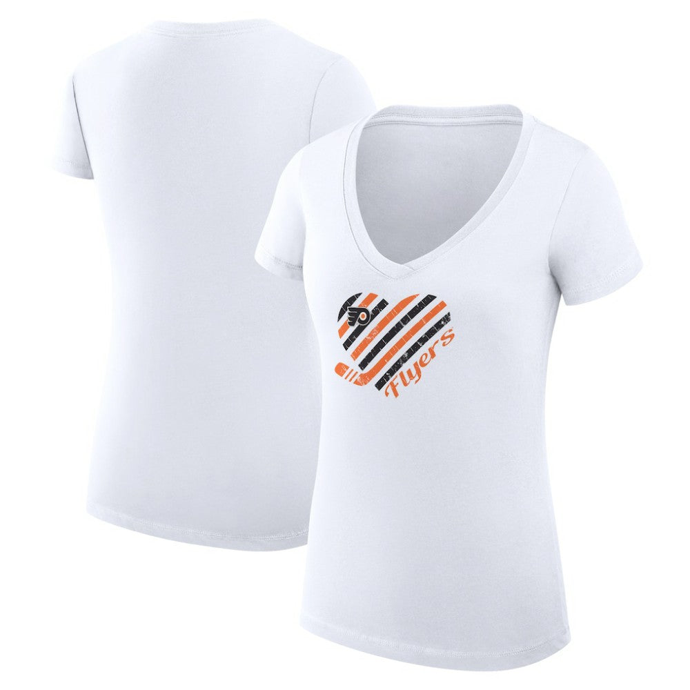 Philadelphia Flyers G-III 4Her by Carl Banks Women's Super-Slim Fit Lightweight Heart V-Neck T-Shirt