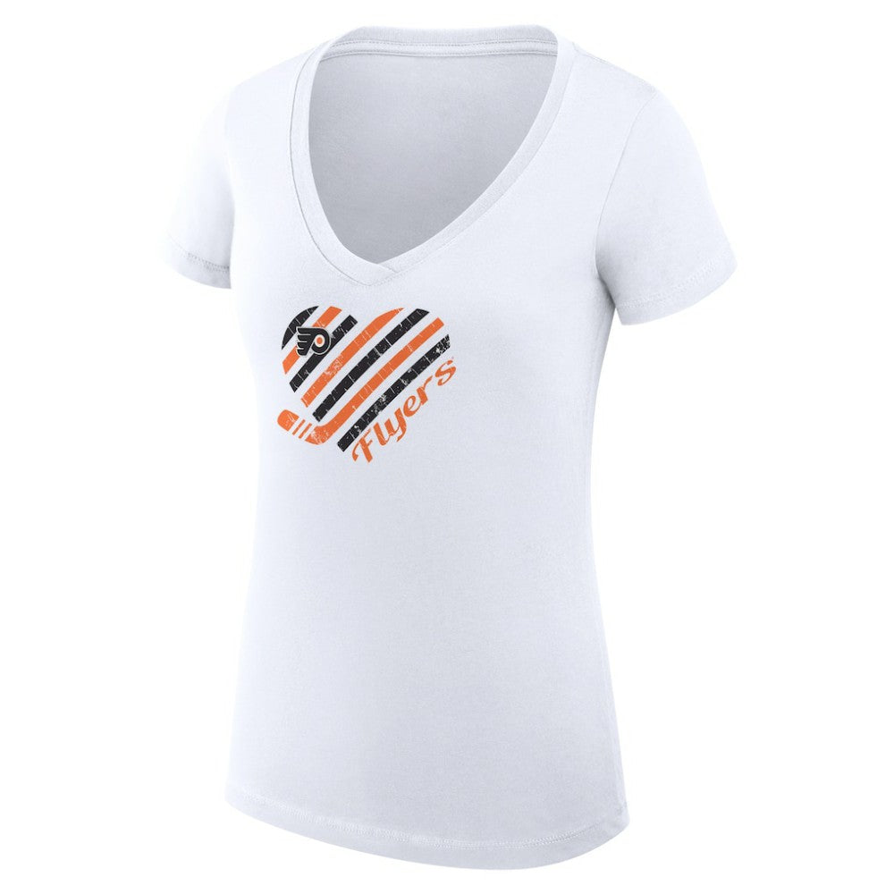 Philadelphia Flyers G-III 4Her by Carl Banks Women's Super-Slim Fit Lightweight Heart V-Neck T-Shirt