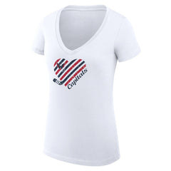 Washington Capitals G-III 4Her by Carl Banks Women's Super-Slim Fit Lightweight Heart V-Neck T-Shirt