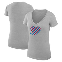 Colorado Avalanche G-III 4Her by Carl Banks Women's Super-Slim Fit Lightweight Heart V-Neck T-Shirt
