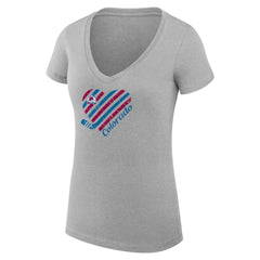 Colorado Avalanche G-III 4Her by Carl Banks Women's Super-Slim Fit Lightweight Heart V-Neck T-Shirt