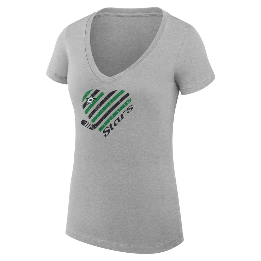 Dallas Stars G-III 4Her by Carl Banks Women's Super-Slim Fit Lightweight Heart V-Neck T-Shirt