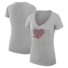 Florida Panthers G-III 4Her by Carl Banks Women's Super-Slim Fit Lightweight Heart V-Neck T-Shirt