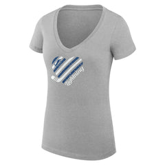 Tampa Bay Lightning G-III 4Her by Carl Banks Women's Super-Slim Fit Lightweight Heart V-Neck T-Shirt