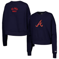 Atlanta Braves Pro Standard Women's Painted Sky Pullover Sweatshirt - Navy