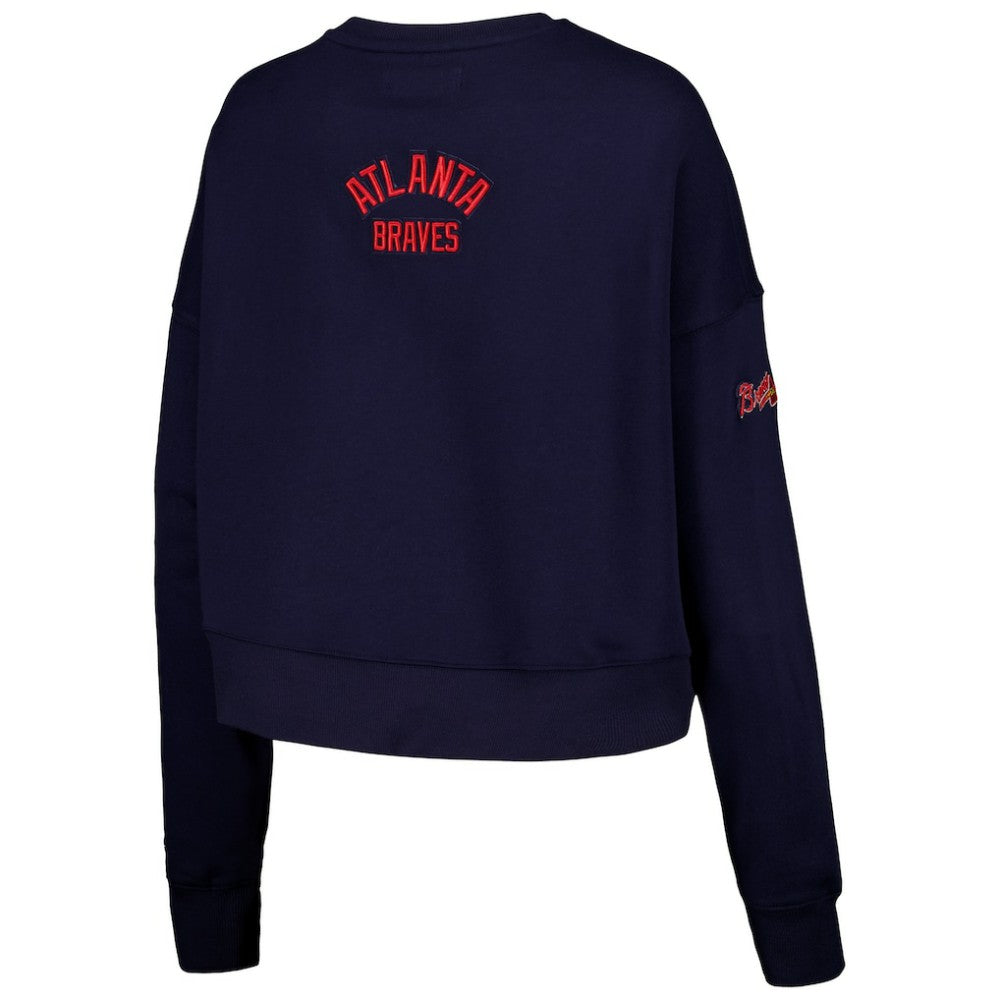 Atlanta Braves Pro Standard Women's Painted Sky Pullover Sweatshirt - Navy