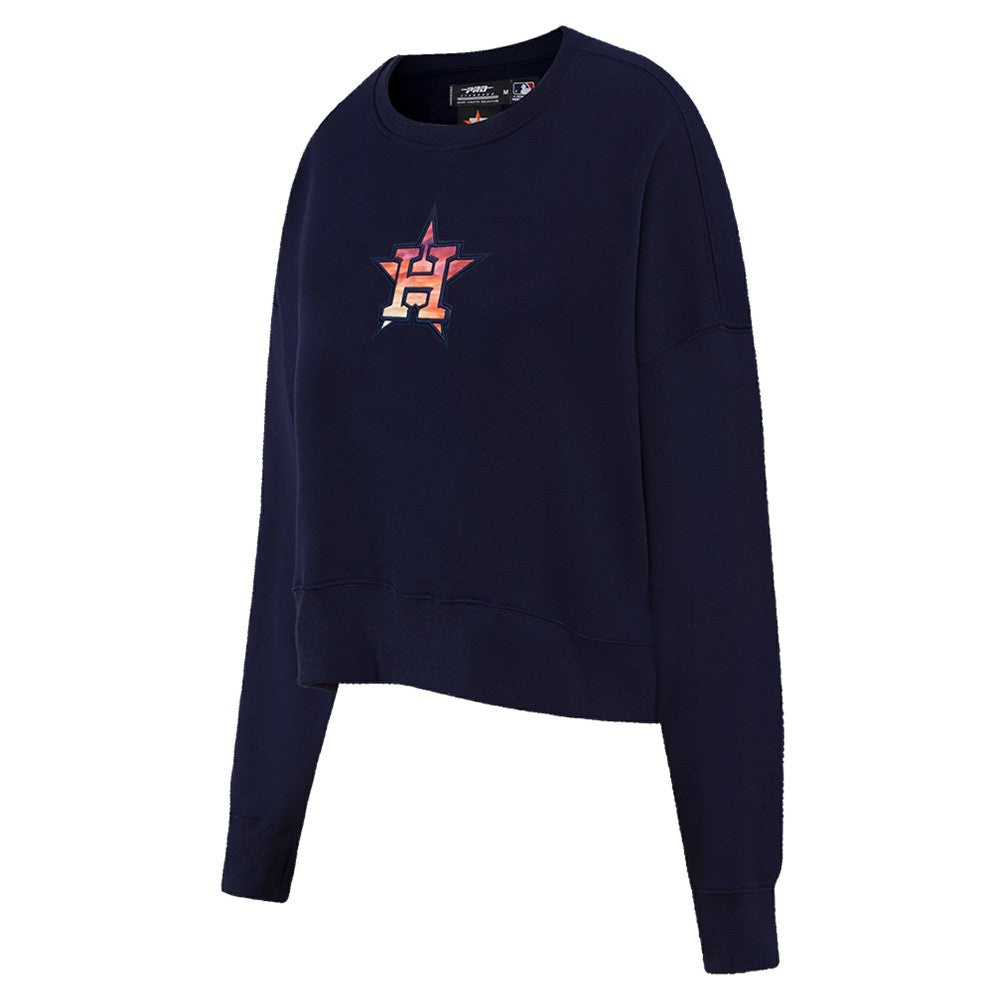 Houston Astros Pro Standard Women's Painted Sky Pullover Sweatshirt - Navy