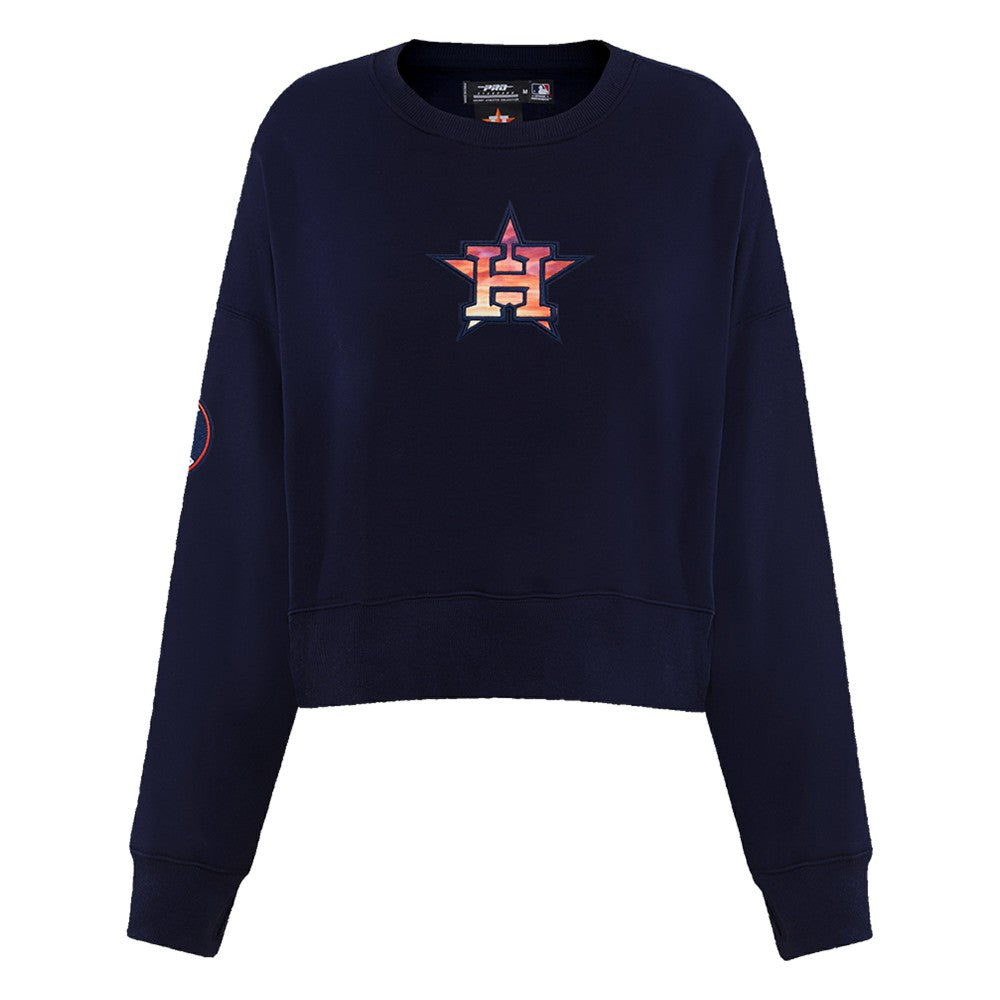 Houston Astros Pro Standard Women's Painted Sky Pullover Sweatshirt - Navy