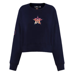 Houston Astros Pro Standard Women's Painted Sky Pullover Sweatshirt - Navy