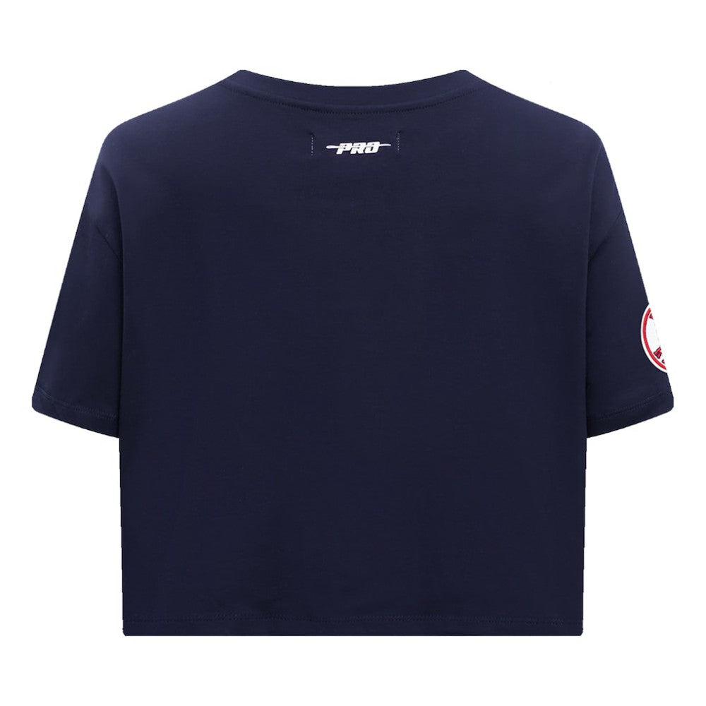 Boston Red Sox Pro Standard Women's Painted Sky Boxy Cropped T-Shirt - Navy