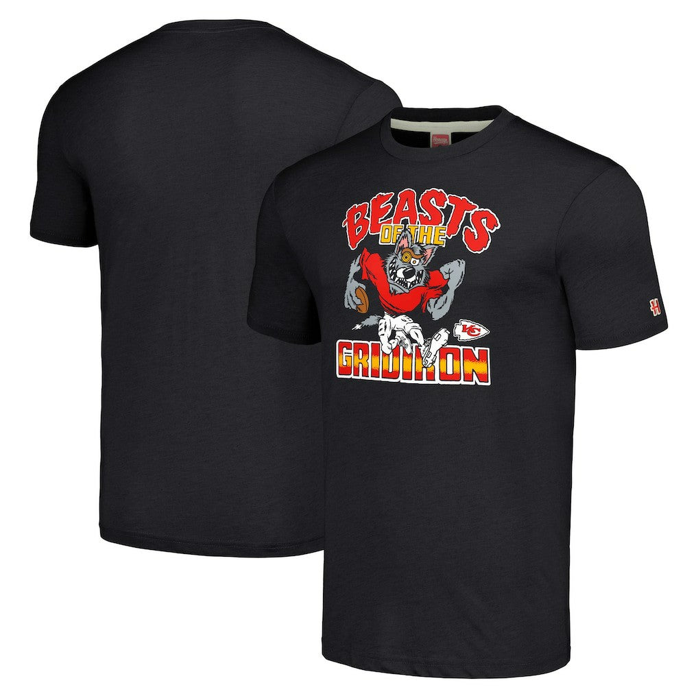 NFL Kansas City Chiefs Homage Unisex Monsters of the Gridiron Halloween Tri-Blend T-Shirt
