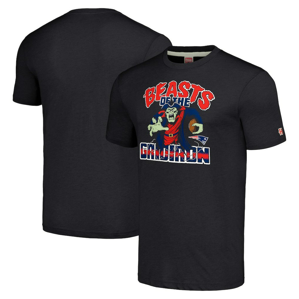 NFL New England Patriots Homage Unisex Monsters of the Gridiron Halloween Tri-Blend T-Shirt