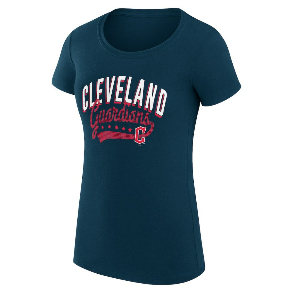 Cleveland Guardians G-III 4Her by Carl Banks Women's Super-Slim Fit Lightweight Filigree Team T-Shirt - Navy