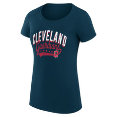 Cleveland Guardians G-III 4Her by Carl Banks Women's Super-Slim Fit Lightweight Filigree Team T-Shirt - Navy