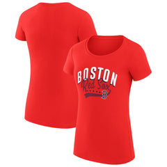 Boston Red Sox G-III 4Her by Carl Banks Women's Super-Slim Fit Lightweight Filigree Team T-Shirt - Red