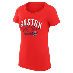 Boston Red Sox G-III 4Her by Carl Banks Women's Super-Slim Fit Lightweight Filigree Team T-Shirt - Red