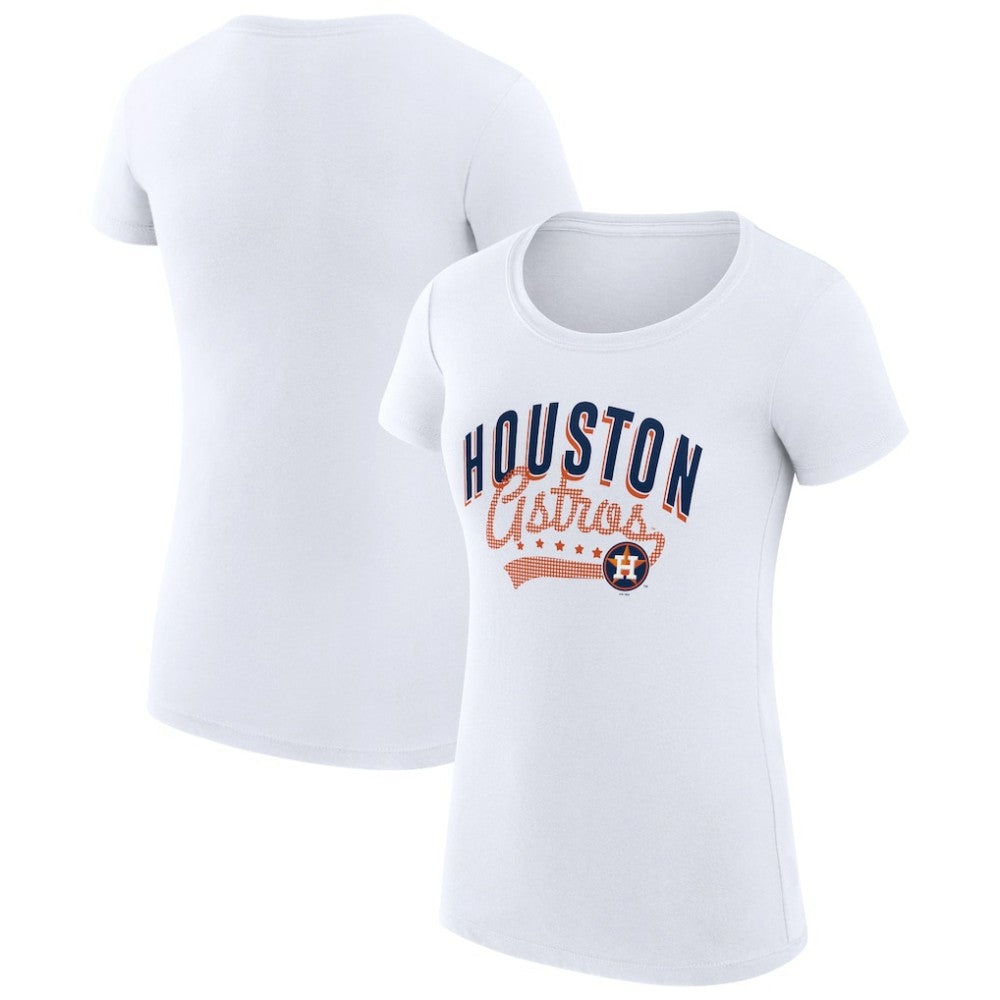 Houston Astros G-III 4Her by Carl Banks Women's Super-Slim Fit Lightweight Filigree Team T-Shirt - White