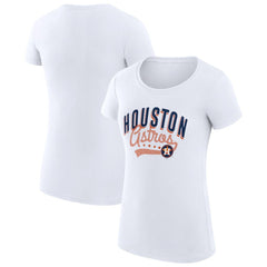 Houston Astros G-III 4Her by Carl Banks Women's Super-Slim Fit Lightweight Filigree Team T-Shirt - White