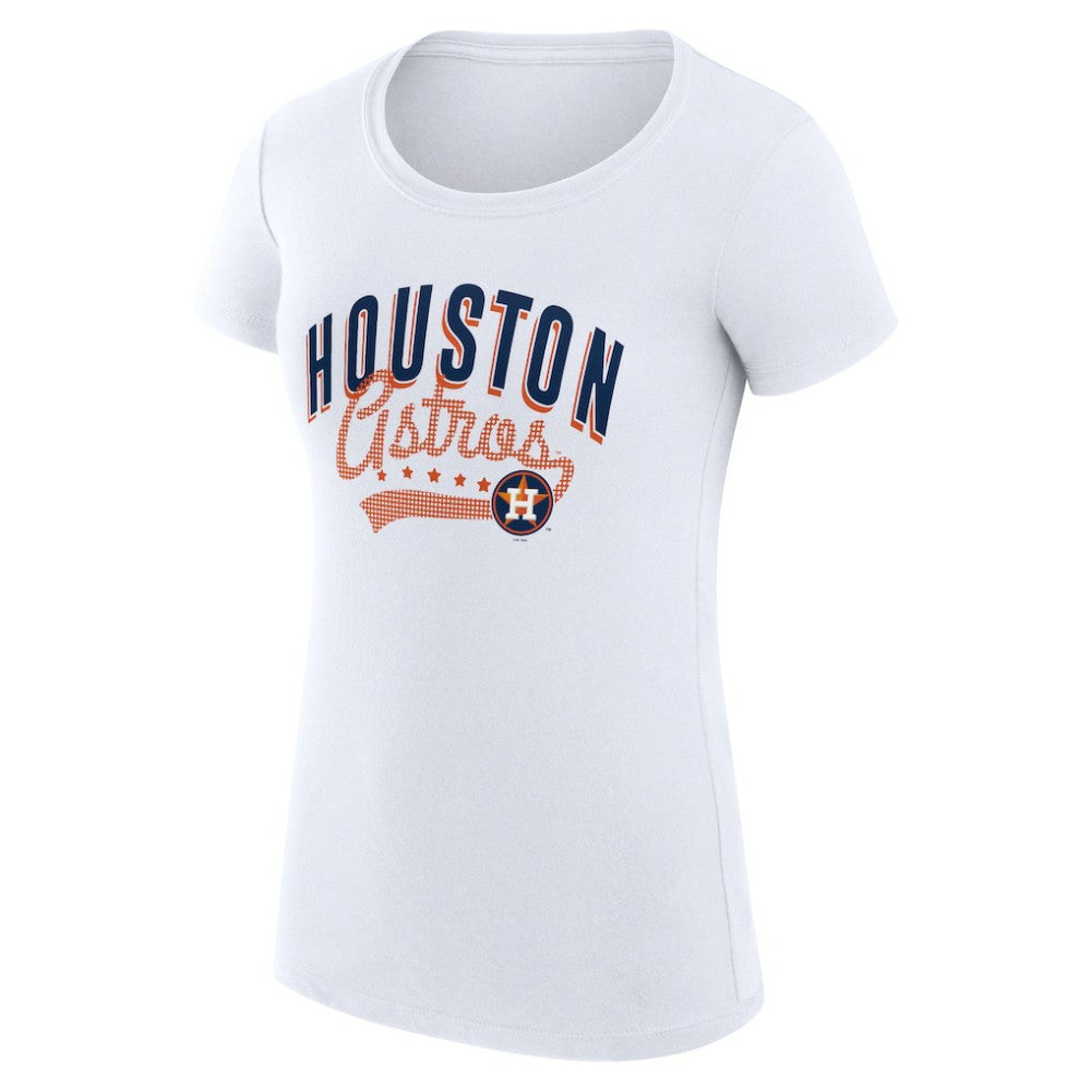 Houston Astros G-III 4Her by Carl Banks Women's Super-Slim Fit Lightweight Filigree Team T-Shirt - White